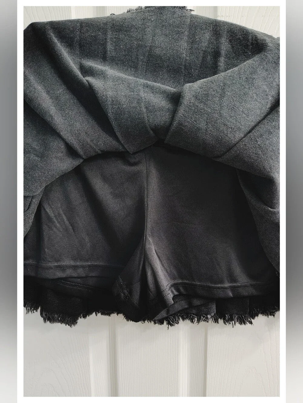 Madden NYC Pleated 'Skort' Distressed Black Denim - Junior Size XXS (00)  *NWT*